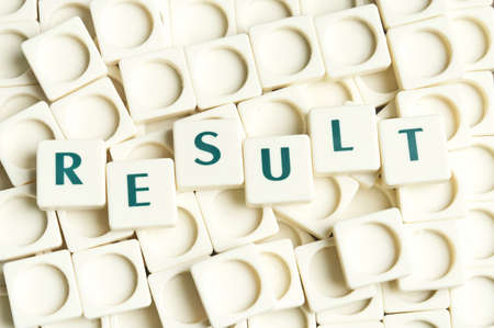 Result word made by leter piecesの写真素材