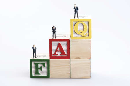 FAQ word and business man toyの写真素材