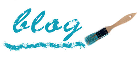 Blog word painted and brushの写真素材