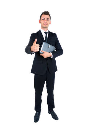 Isolated young business man approvalの写真素材
