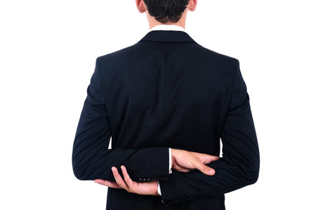 Isolated young business man back viewの写真素材