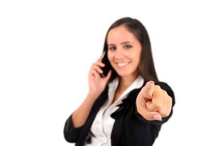 Young girl pointingの写真素材