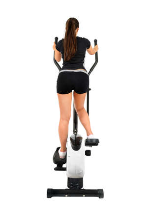 Isolated brown hair fitness womanの写真素材