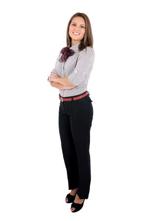Isolated young business woman standingの写真素材