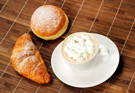 cup of coffee on table の写真素材