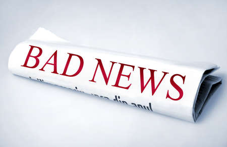 Bad news word on newspaperの写真素材