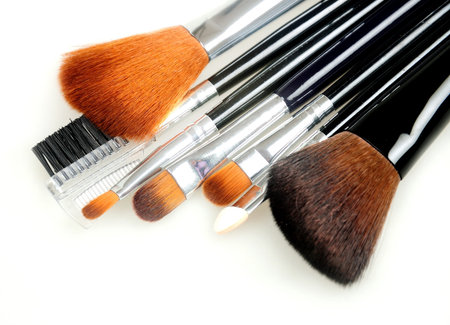 Isolated makeup brush on white background 