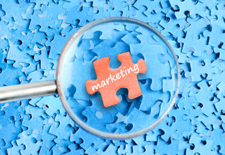 Marketing word on puzzle background の写真素材