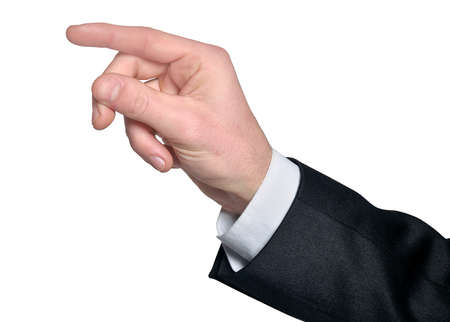 Man hand grab nothing on whiteの写真素材