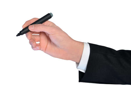 Business man hand write somethingの写真素材