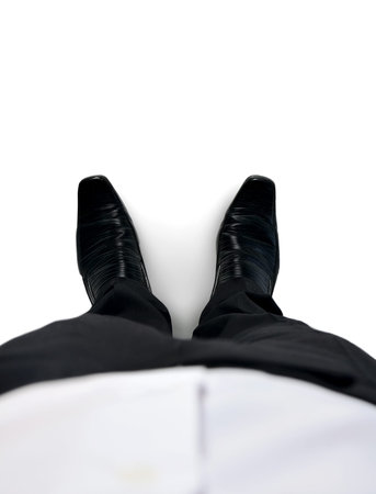 Isolated business man shoes closeup