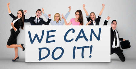 We can do it word writing on bannerの写真素材