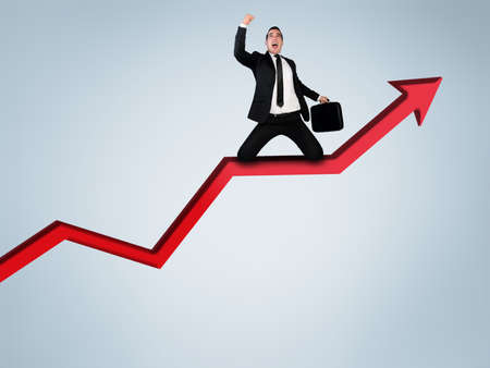 Red arrow report growth statisticsの写真素材