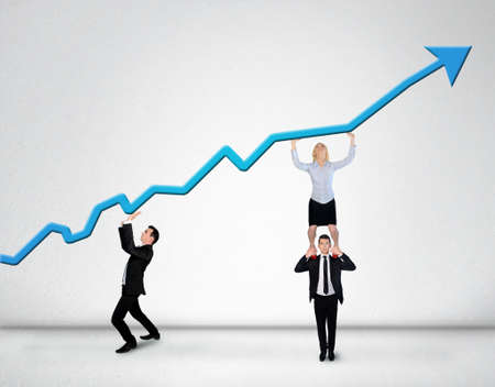 Blue arrow report growth statisticsの写真素材