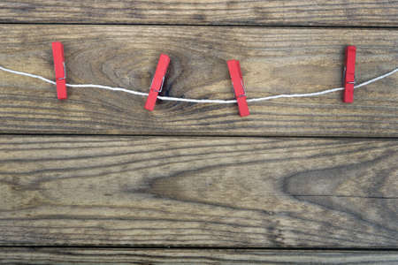 Many post-it on white stringの写真素材