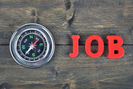 Job word on wooden tableの写真素材