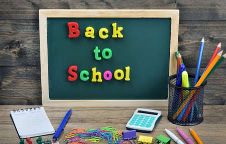 Back to school word on school boardの写真素材