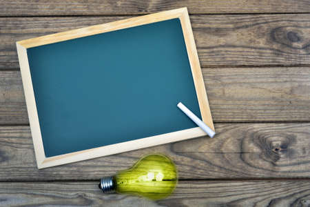 School board on wooden tableの写真素材