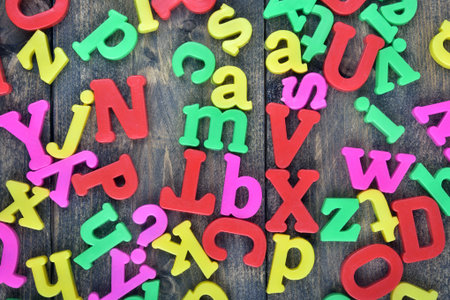 Many letters on wooden table