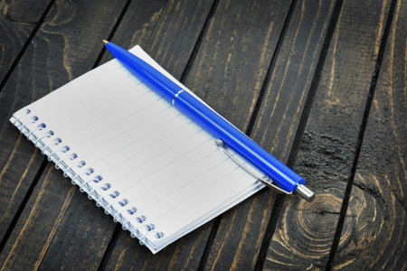 Notepad on wooden table