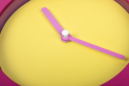 Round clock minute and second close-up