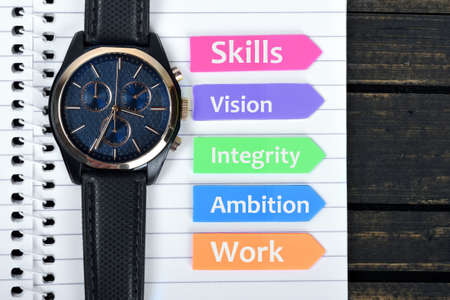 Career Values text on sticky colorful arrowsの写真素材