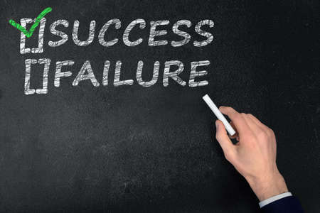 Success scheme write on black boardの写真素材