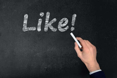 Like text write on black boardの写真素材