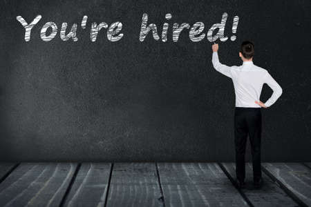 You're hired text write on black boardの写真素材
