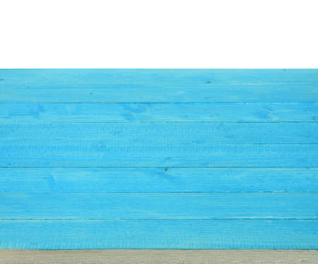 Empty blue wooden table backgroundの写真素材