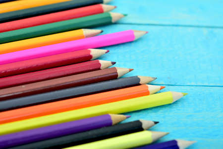 Group of pencil on wooden tableの写真素材