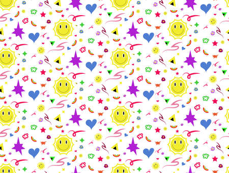 Seamless pattern with sunのイラスト素材