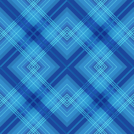 Seamless retro textile tartan checkered texture plaid blue pattern background