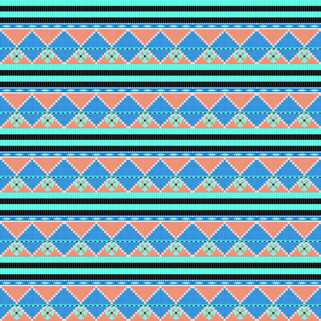 Aztec, American indian seamless pattern bright folk ornament background
