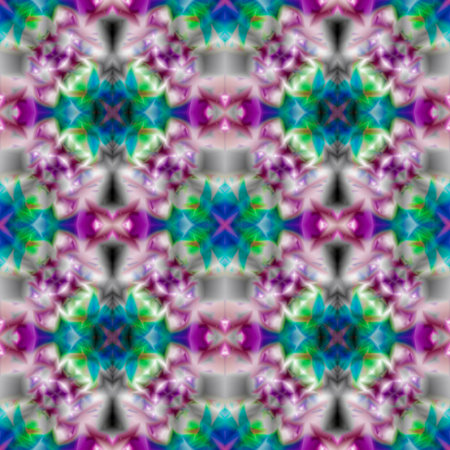 Kaleidoscopic design abstract ornament seamless texture, wavy psychedelic colorful pattern...