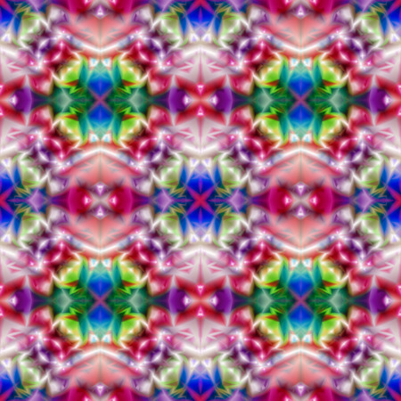 Kaleidoscopic design abstract ornament seamless texture, wavy psychedelic colorful pattern backgroundの写真素材