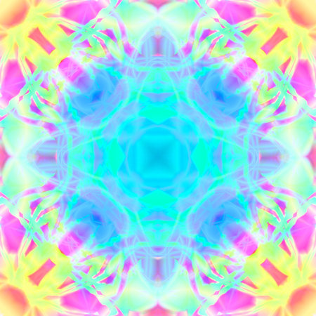 Kaleidoscopic design abstract ornament seamless texture, wavy psychedelic pattern background