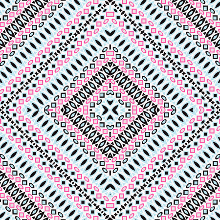 Seamless abstract pattern kaleidoscopic mosaic ornamental print