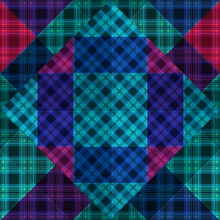 Seamless patchwork plaid tartan checkered pattern backgroundの写真素材