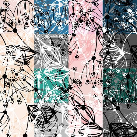 Seamless floral blue small flowers pattern backgroundの写真素材