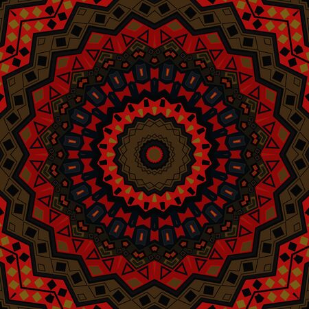 Abstract seamless folk ethno pattern mandala round backgroundの写真素材