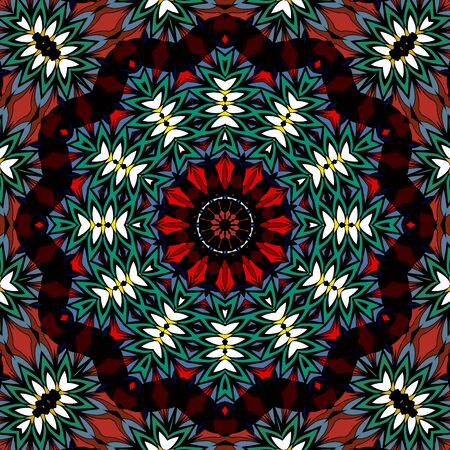 Seamless abstract mandala round pattern spring summer fresh backgroundの写真素材