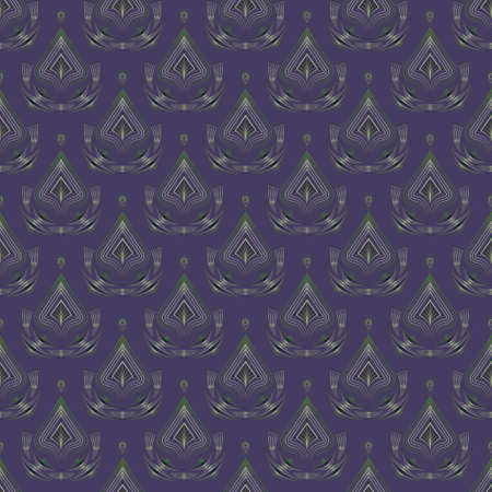 Seamless art deco retro vintage pattern background repeating texture elements
