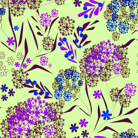 Seamless floral provance abstract flowers pattern backgroundの写真素材