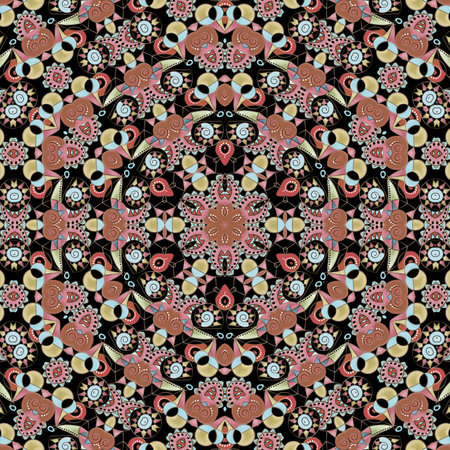 Seamless abstract traditional ethno african mosaic pattern retro backgroundの写真素材