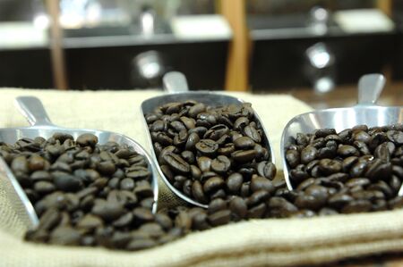 coffee beans. scoop with coffee beansの写真素材