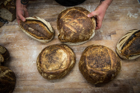 stages of processing artisan bread