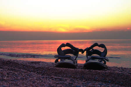 Sandalets on the beach 1の写真素材