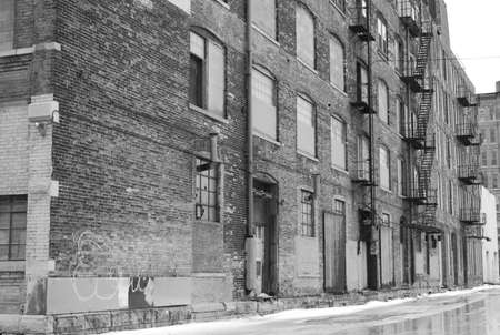 Old abandoned brick building in the cityの写真素材