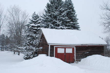 Old shed on a farmの写真素材